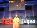 Swamiji on stage at TEDx