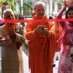 Cutting the ribbon
