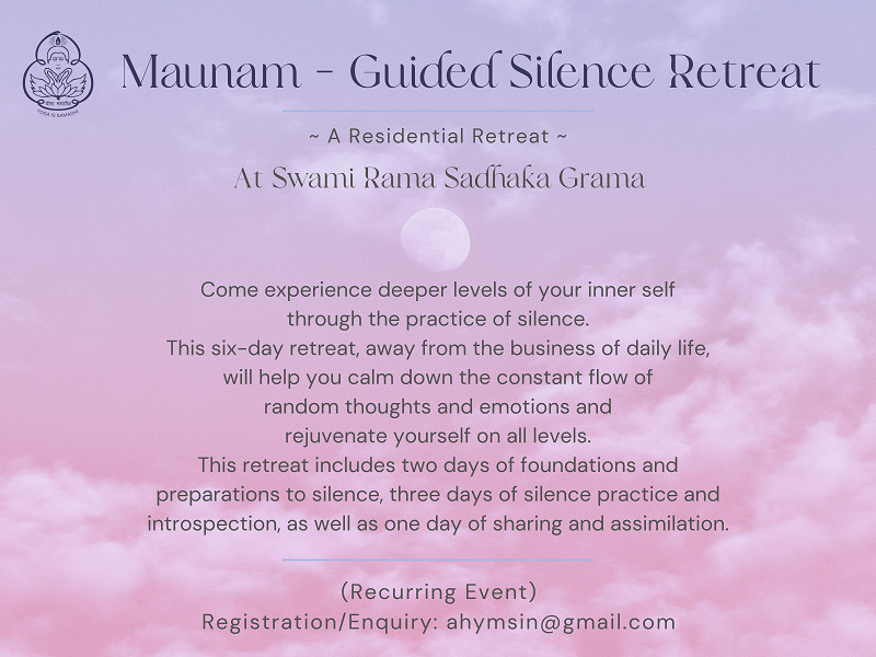Maunam Guided Silence Retreats